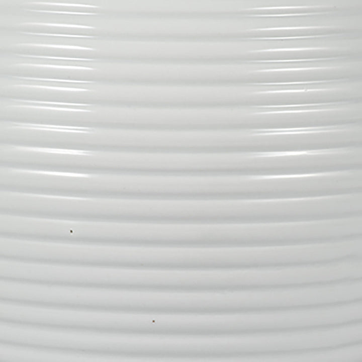 Ceramic Ribbed Temple Jar, White