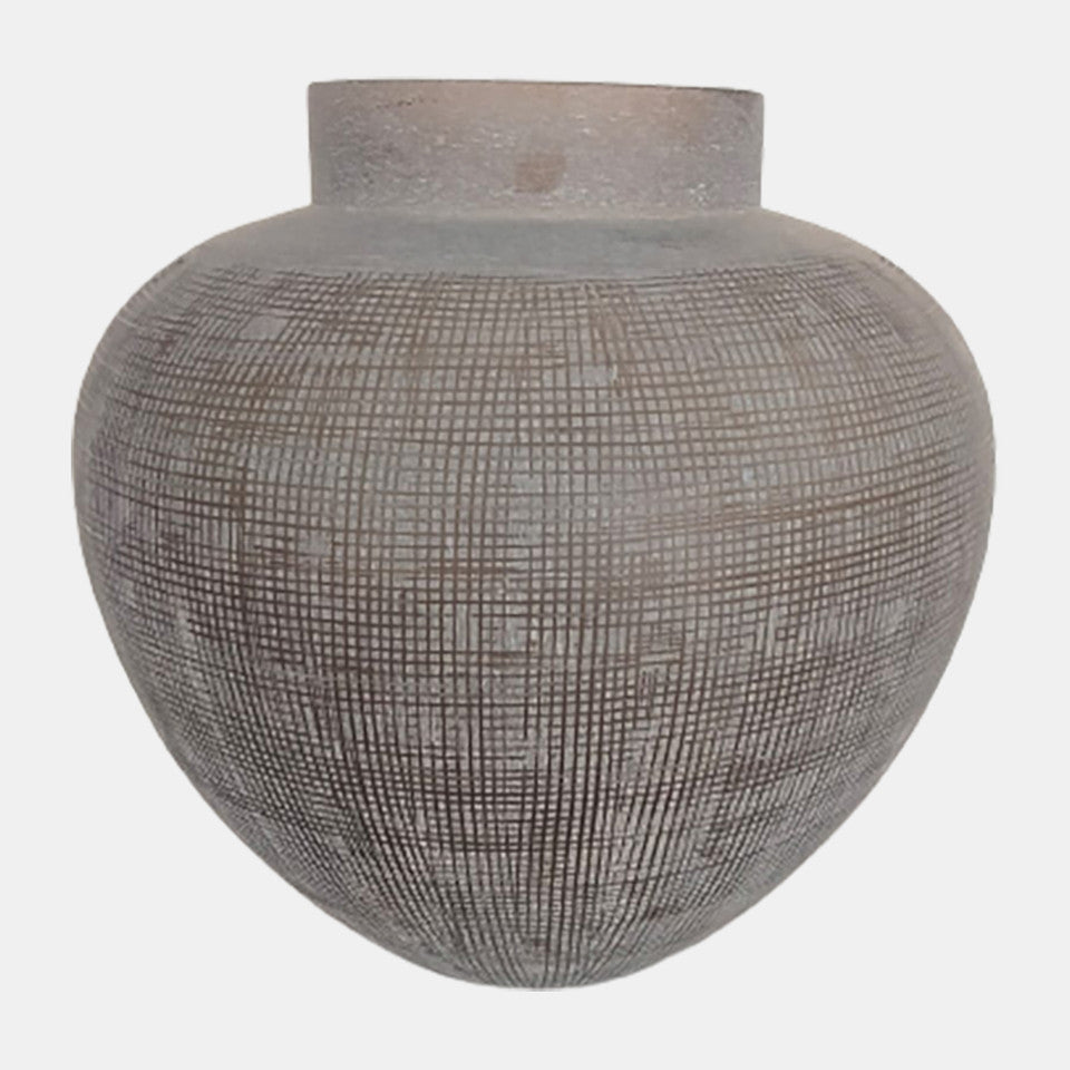Plum Vase Glass Smokey Brown