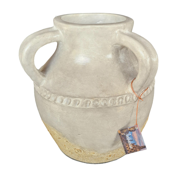 Terracotta Triple Handle Jug, Ivory