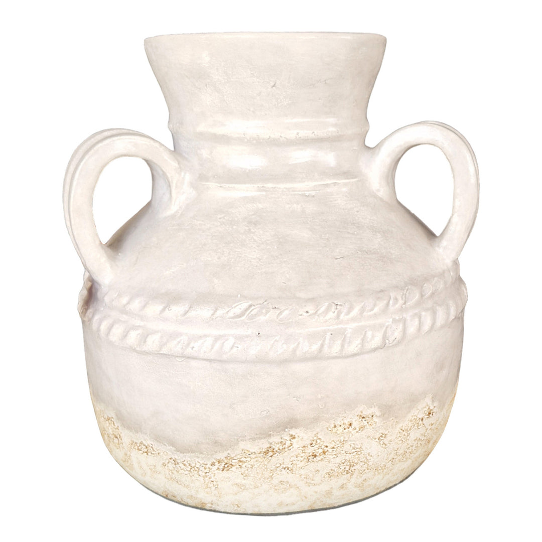 Terracotta Triple Handle Jug, Ivory