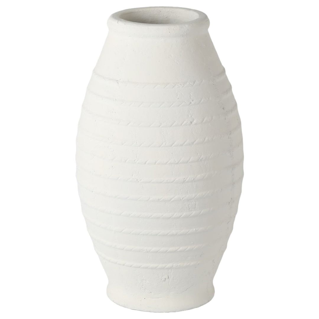 Rope Ribbed Terracotta Vase