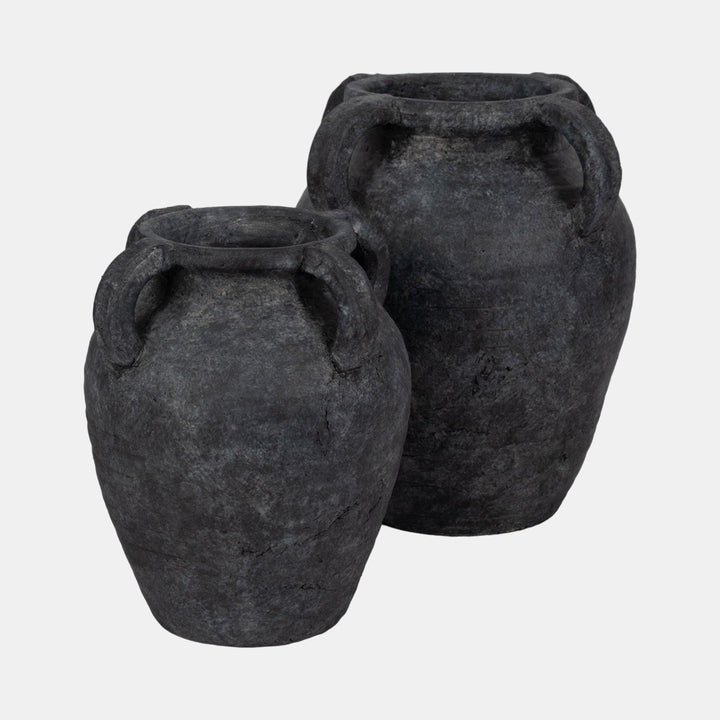 Multi Handle Black Terracotta Jug