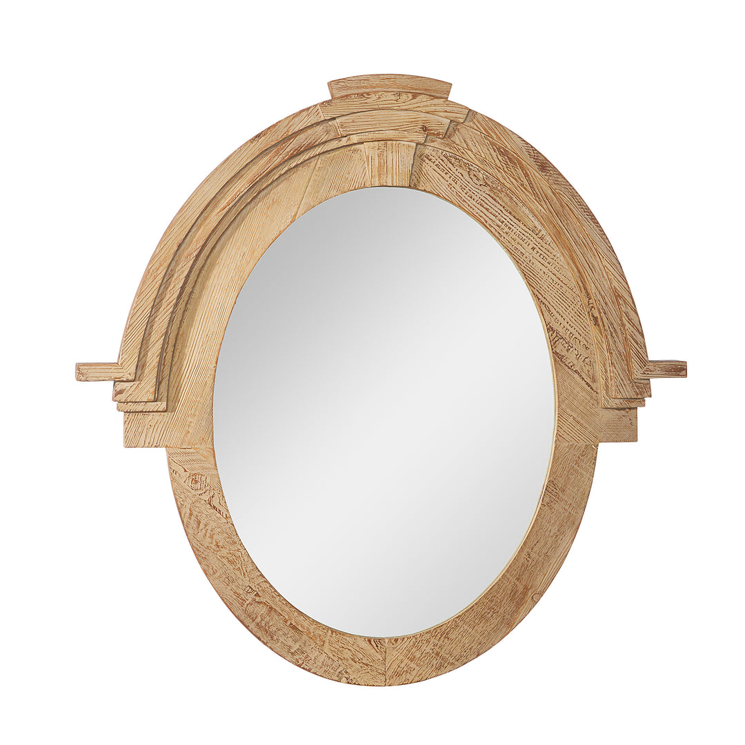 38" Wood Oval Mirror