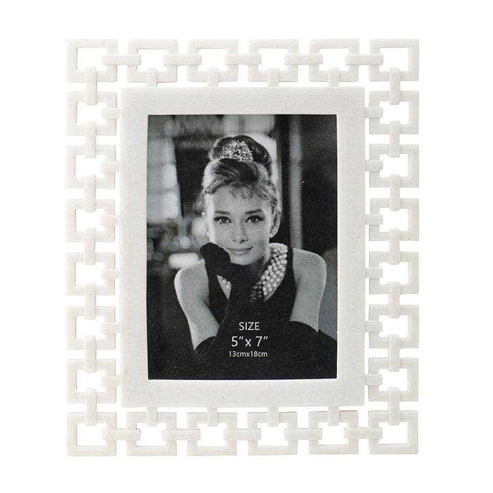 White Chain Link Photo Frame, 5'x7'