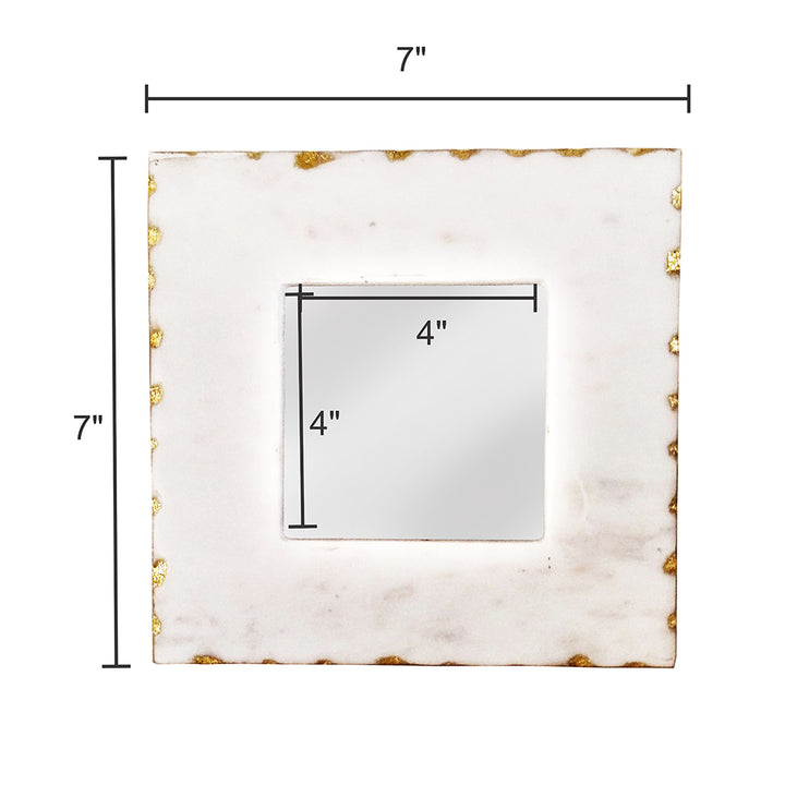 White Marble Photo Frame with Gold Trim