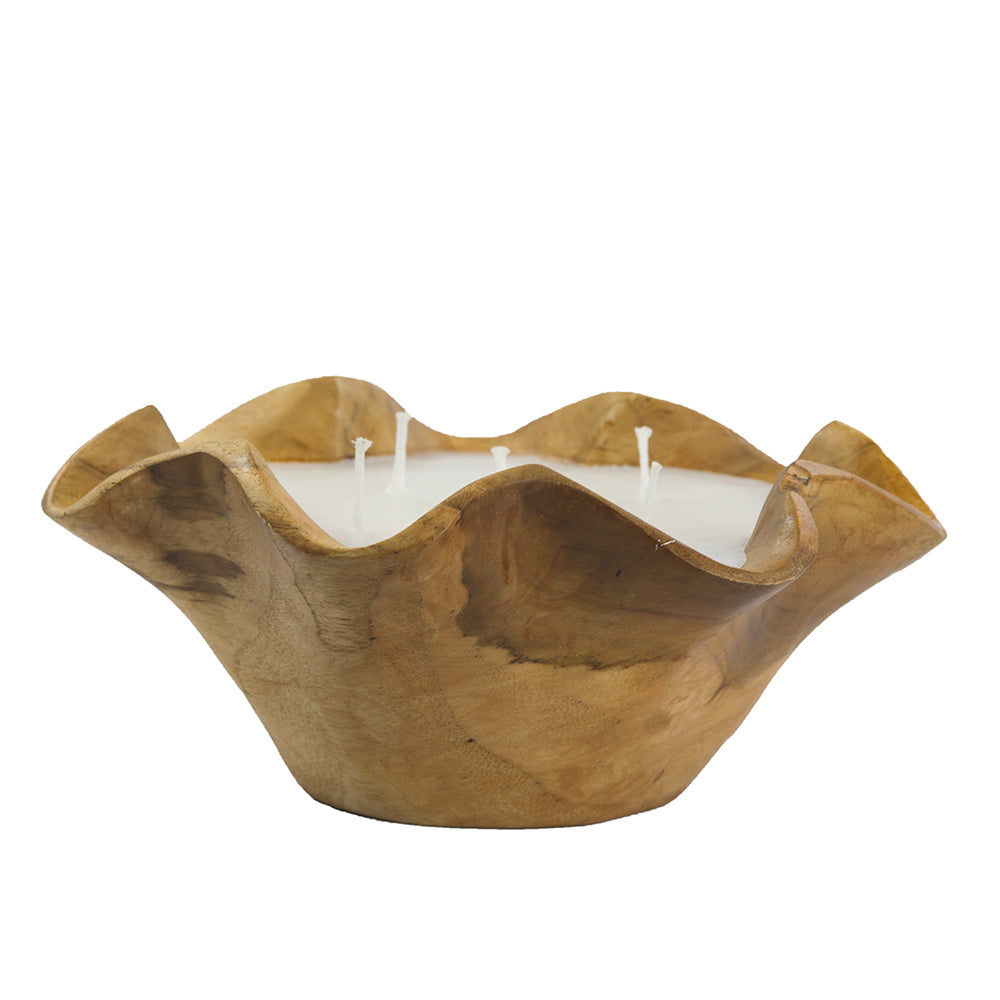 8.5x8.5x4" Teak Candle