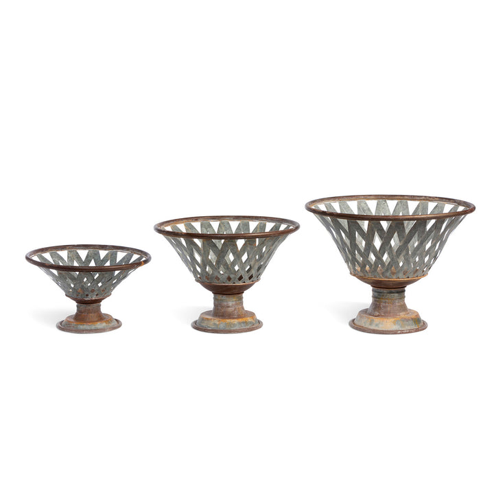 Planter-Woven Metal Footed Bowl