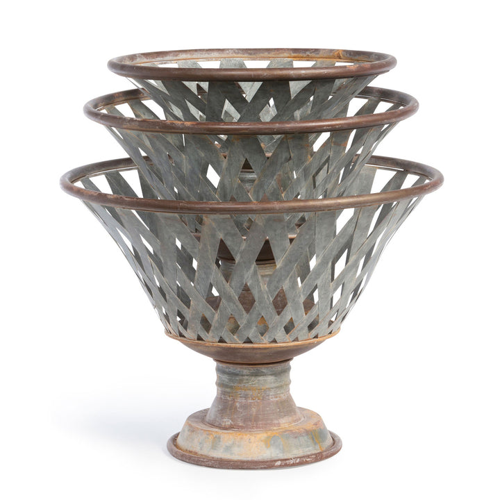 Planter-Woven Metal Footed Bowl