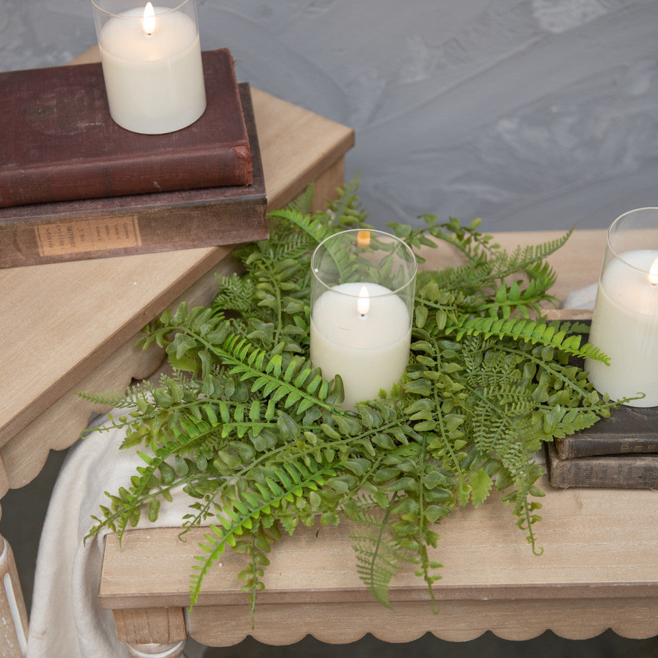 Mixed Fern Candle Ring