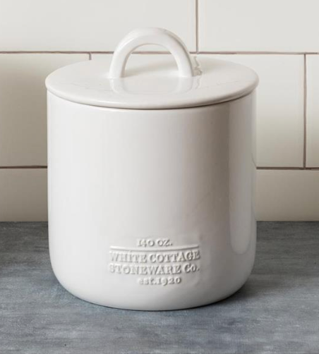 White Cottage Ceramic Canisters