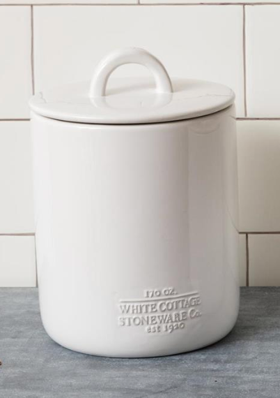 White Cottage Ceramic Canisters