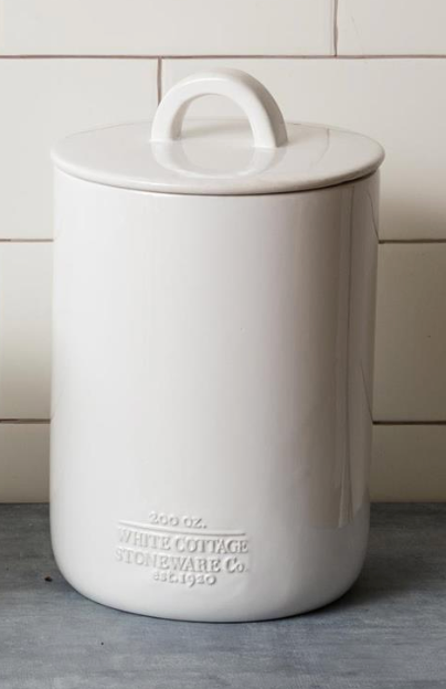 White Cottage Ceramic Canisters