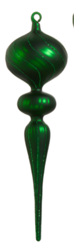 13" Matte Red Finial Ornament