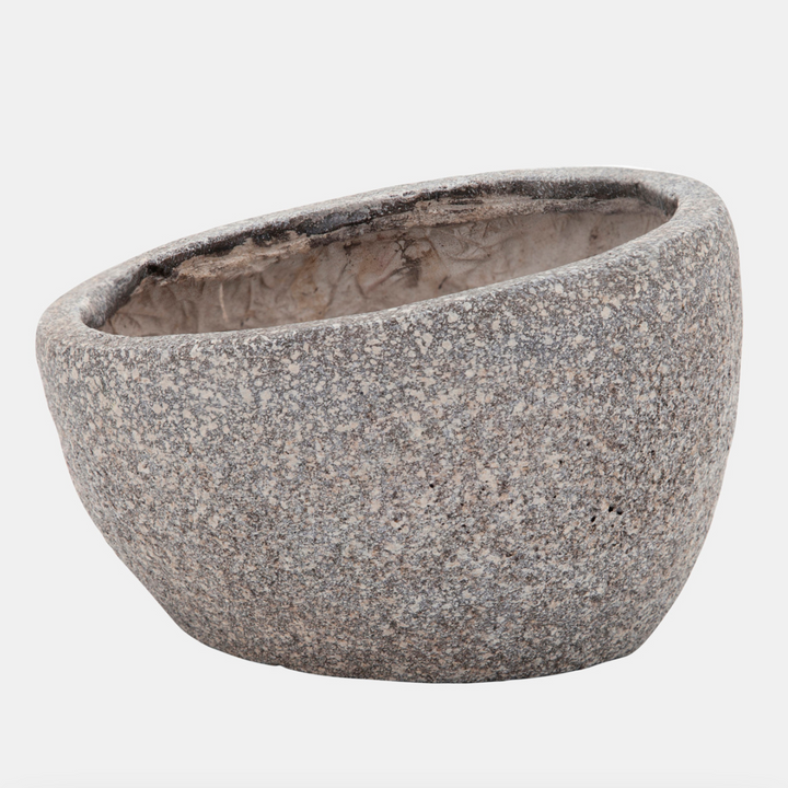 Half Face Planter, Gray 8''