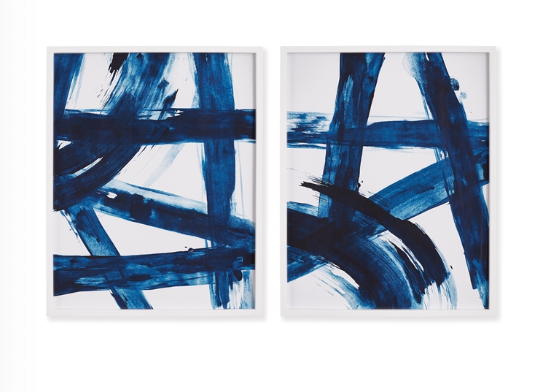 Wall Art Indigo Abstract Set