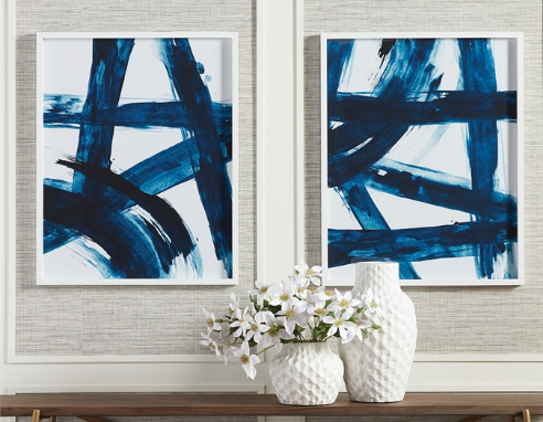 Wall Art Indigo Abstract Set