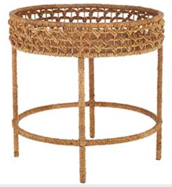 Woven Rattan Accent Table