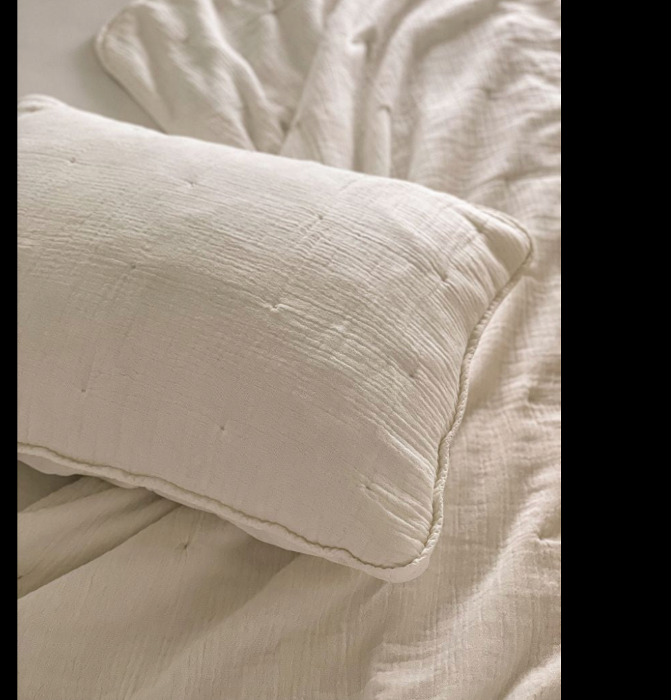 Cotton Gauze White Quilt Set