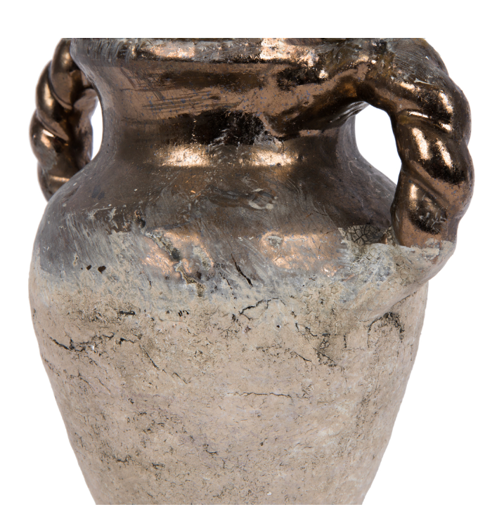 Aged Terracotta Gray Ceramic Vase