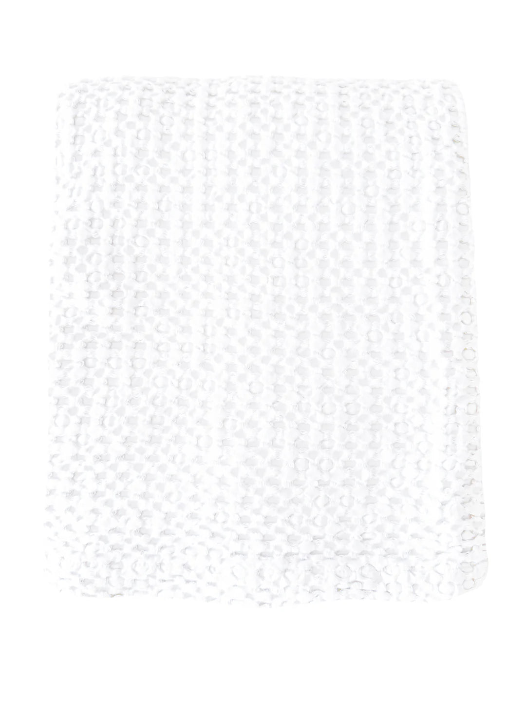 Stonewashed White Cotton Waffle Throw