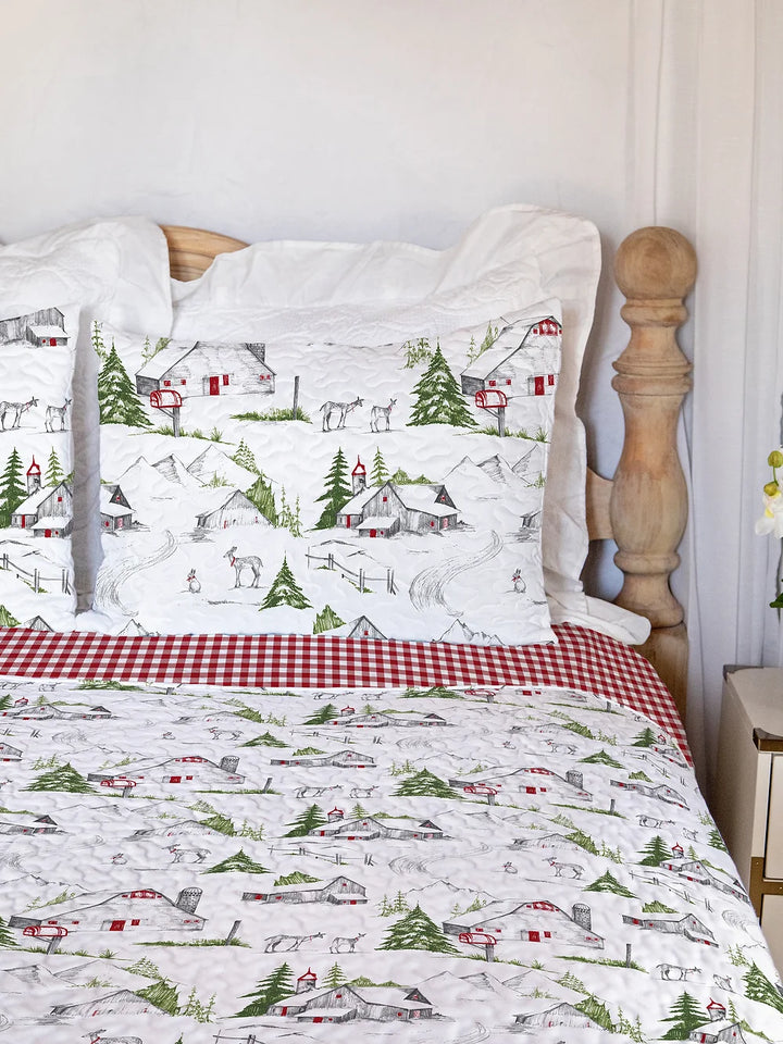 Bedding Quilt Barnyard Christmas