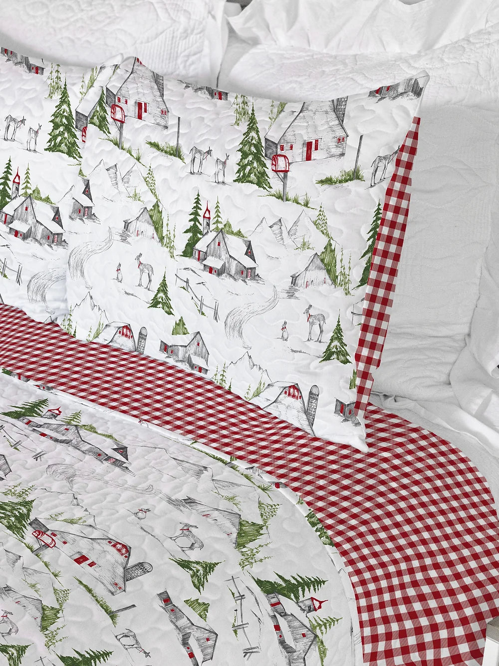 Bedding Quilt Barnyard Christmas