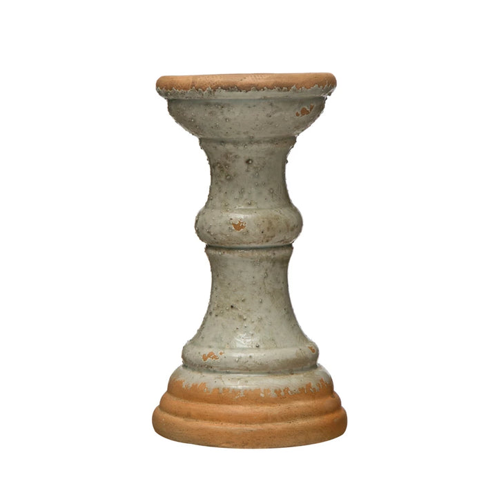 Distressed Terracotta Candleholder