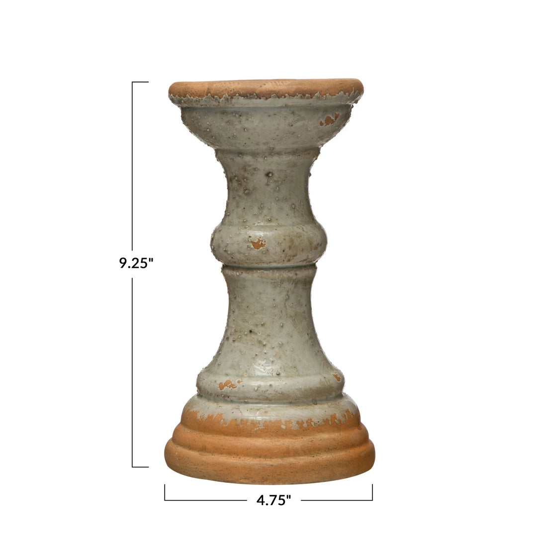 Distressed Terracotta Candleholder