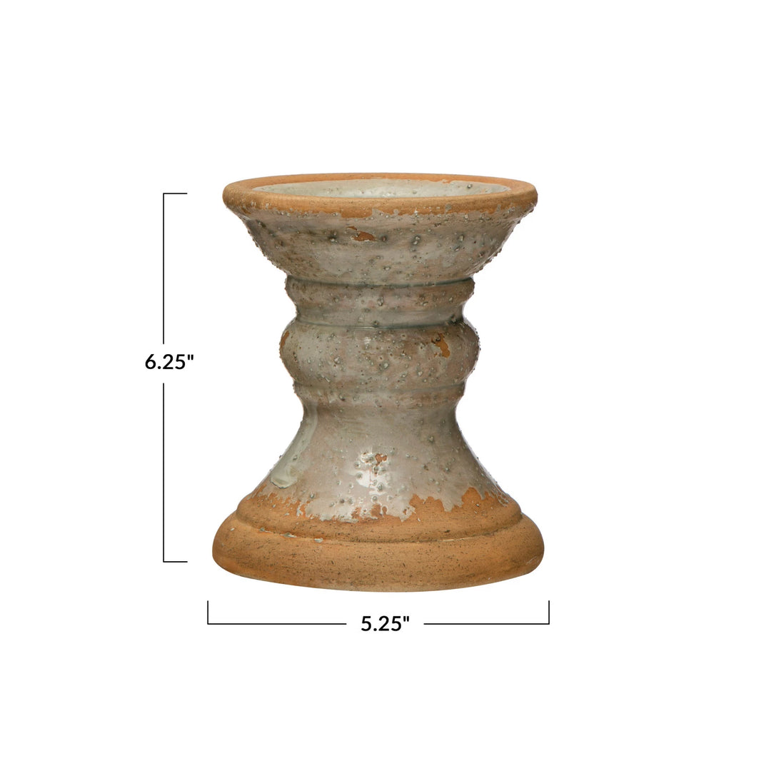 Distressed Terracotta Candleholder