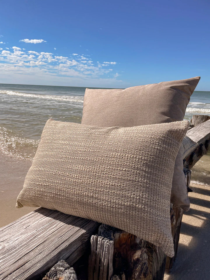 Natural Waves Mocha Outdoor Pillow