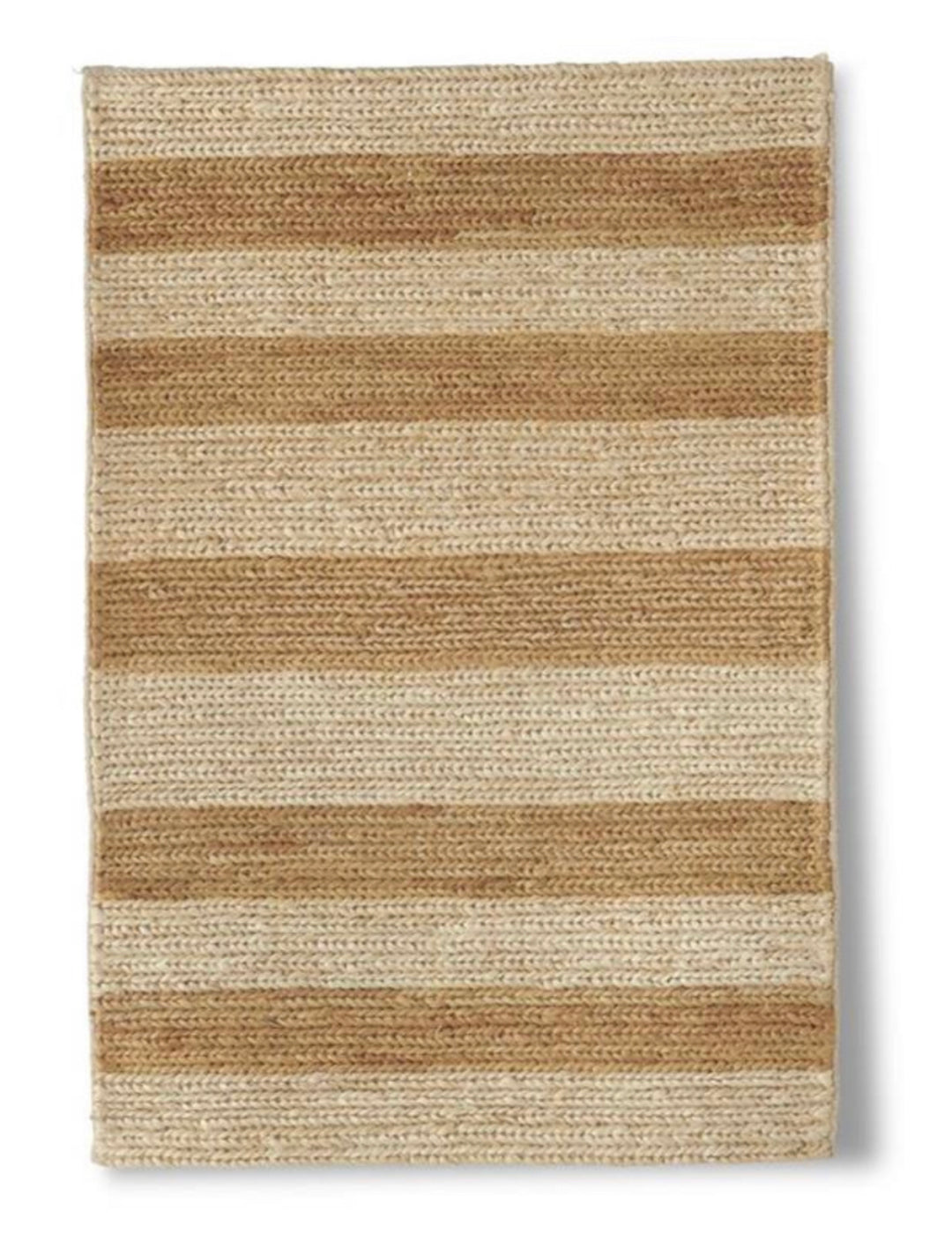 Natural & Tan Jute Striped Rug (2x3)