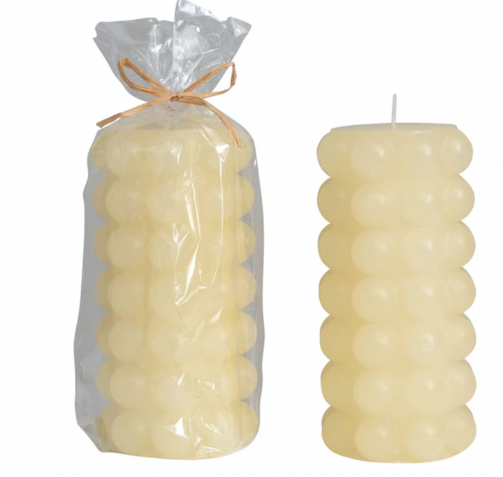 Unscented Hobnail Pillar Candle