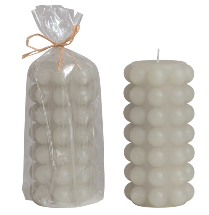 Unscented Hobnail Pillar Candle