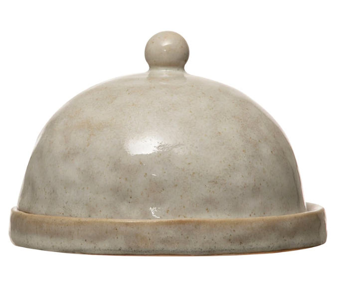 Stoneware Domed Dish with Glaze