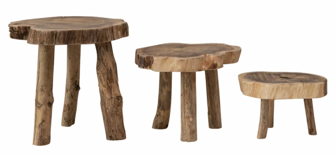 Madre De Cacao Live Edge Wood Pedestals