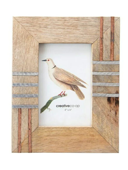 Mango Wood & Metal Inlay Photo Frame