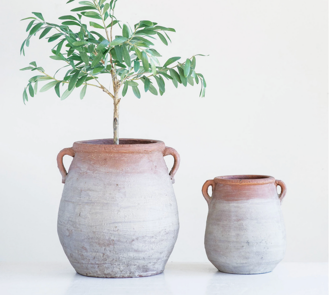 Terracotta Urn w/ Whitewash Finish