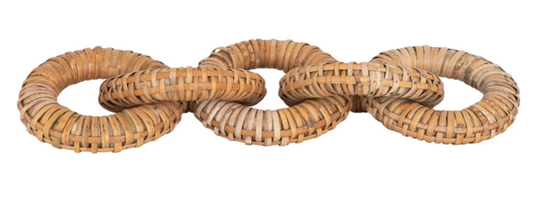 Rattan Wrapped Mango Wood Chain w/ 5 Links