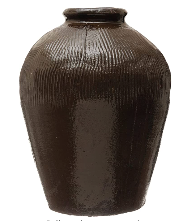 Decorative Textured Clay Jar