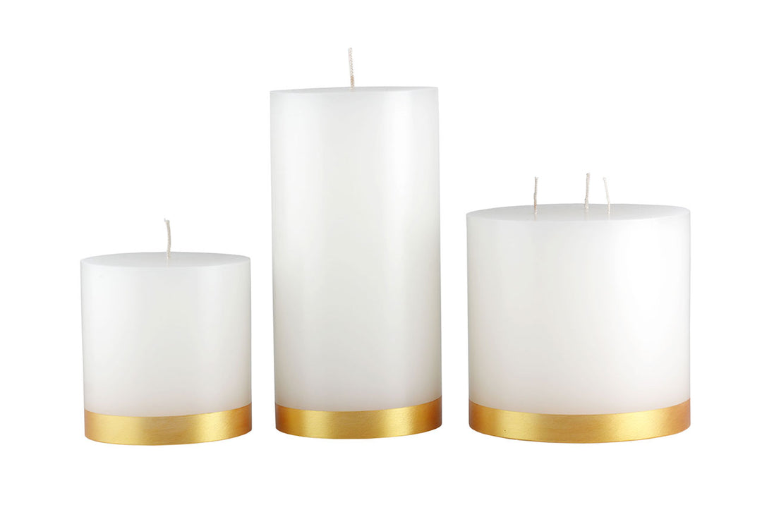 Candle Gold Banded Pillar 5x5