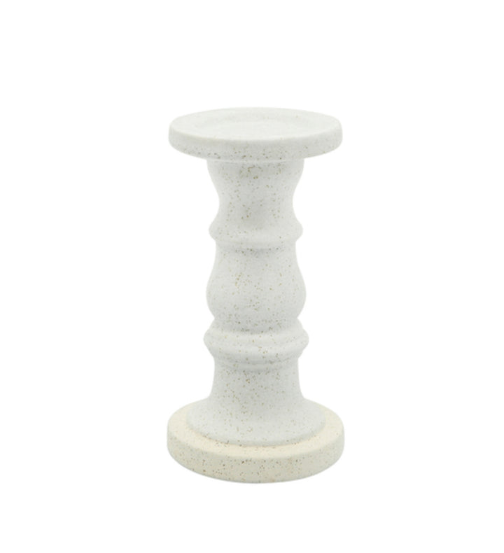 Candle Holder Ceramic Beige Fade Matt 10"