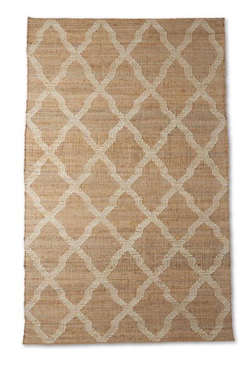 Tan & Cream Jute Moroccan Rug 2x3 KK