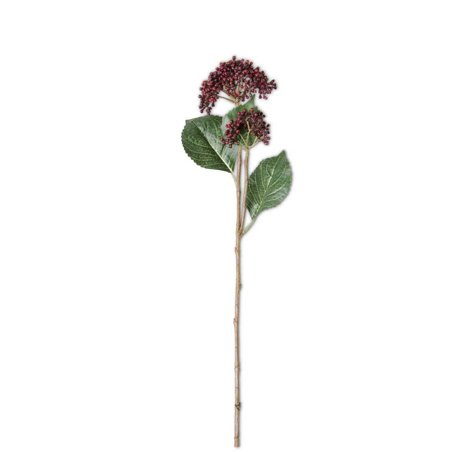 Stem Burgundy Hydrangea Buds 24”