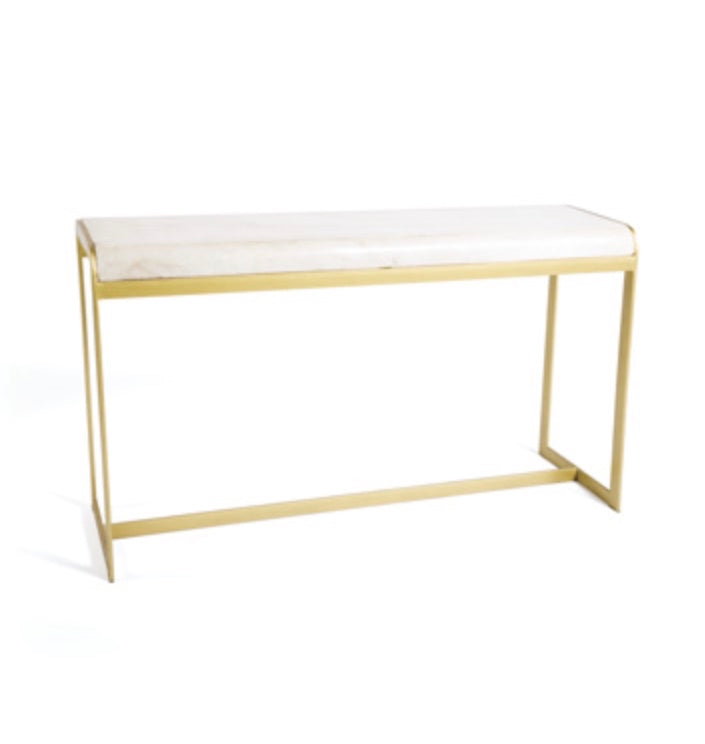 Console Table White Marble Gold Metal Base